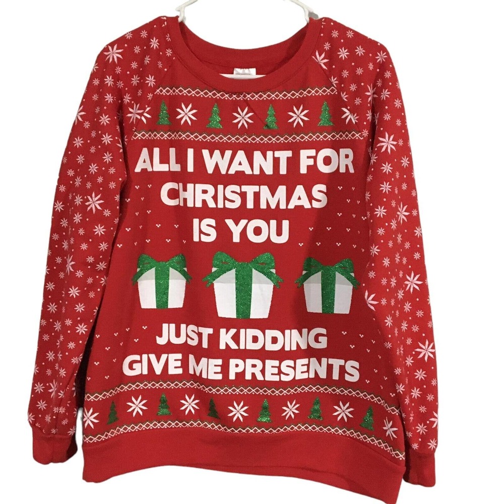Freeze Women's Sweater Size XL Red Holiday Christmas Cozy Long Sleeve
